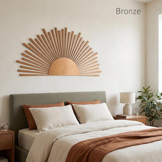 Wood Sun Wall Art Modern Sunrise Decor